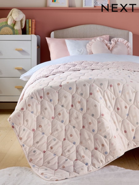 Pink Scandi Spot and Gingham Reverse Quilted Throw (E52550) | $51 - $68