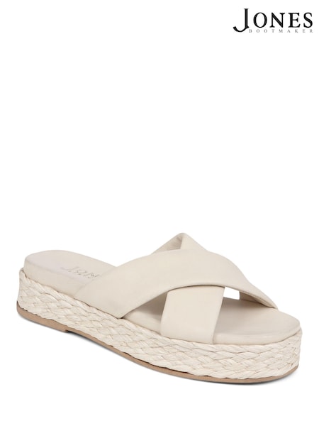 Jones Bootmaker Glacier Leather Platform Black Sandals (E52802) | €50