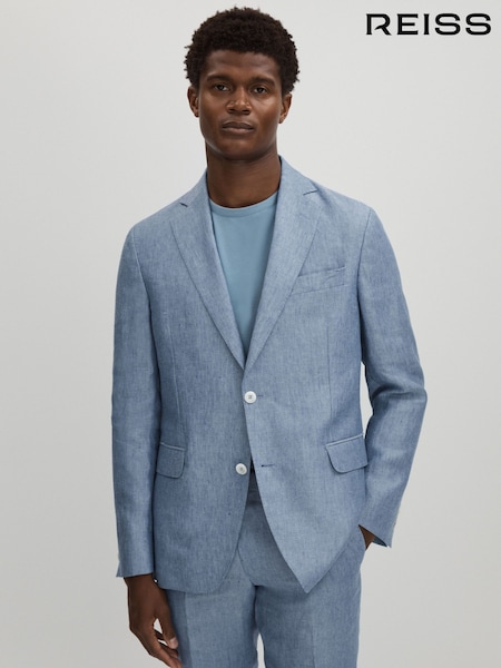 Oscar Jacobson Linen Single Breasted Blazer (E52832) | 2,321 QAR