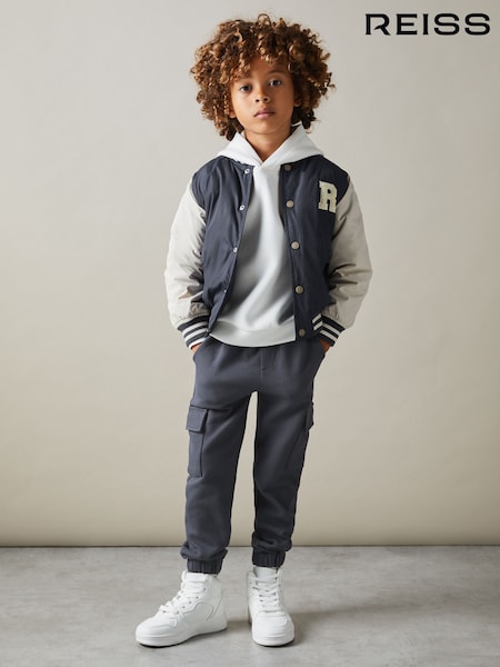أزرق فولاذس - Reiss Arzin Textured Cotton Blend Drawstring Joggers (E52844) | ‏230 د.إ.‏