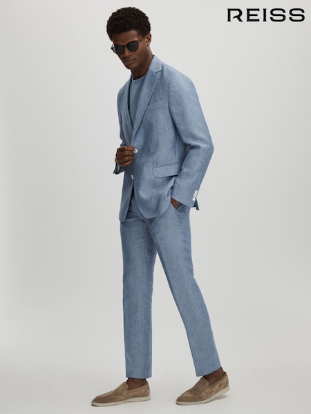 Oscar Jacobson Slim Fit 100% Linen Trousers (E52860) | AED1,334