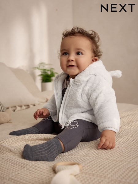 הדפס כוכב בצבע אפור - Baby Cosy Fleece Jacket With 3d Ears (E52870) | ‏59‏₪ - ‏63‏ ₪