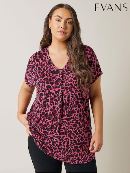 Evans Curve Leopard Print Swing Top (E53277) | €33