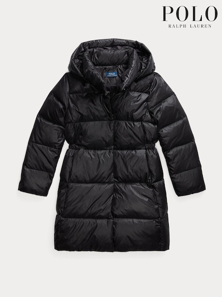 Polo Ralph Lauren Girls Longline Puffer Black Jacket (E53314) | 1,040 LEI