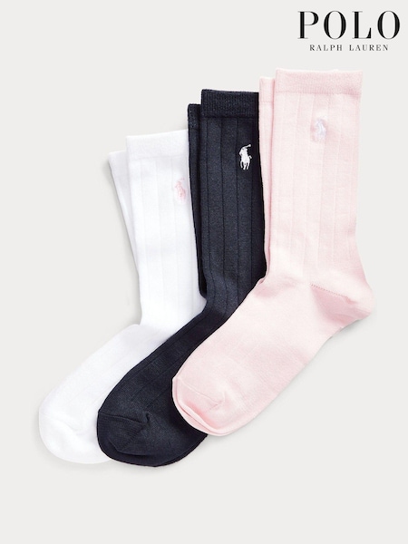 Polo Ralph Lauren Girls Logo 100% Cotton Socks 3 Pack (E53317) | 17 €