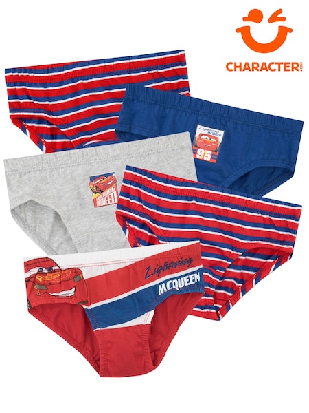 Character Red Disney Cars 100% Cotton Underwears 5 Pack (E53350) | 64 QAR