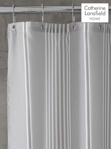 Catherine Lansfield Textured Stripe Shower Curtain (E53369) | R$ 160