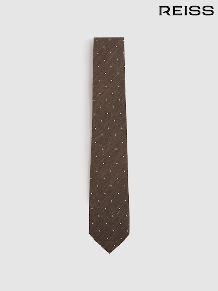 Reiss Capo Textured Silk Blend Polka Dot Tie (E53450) | ‏423‏₪