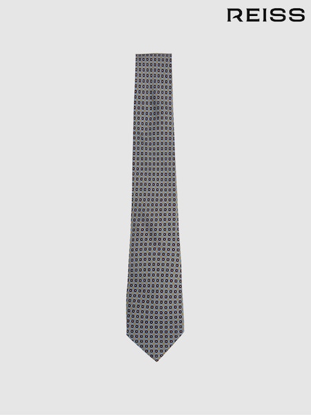 Pehmeä Sininen - Reiss Mondello Silk Floral Print Tie (E53460) | €107