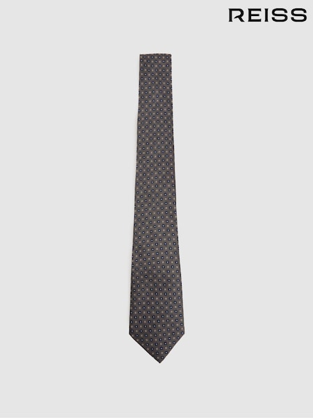 Reiss Charcoal Pelosa Silk Blend Foulard Floral Tie (E53465) | €84