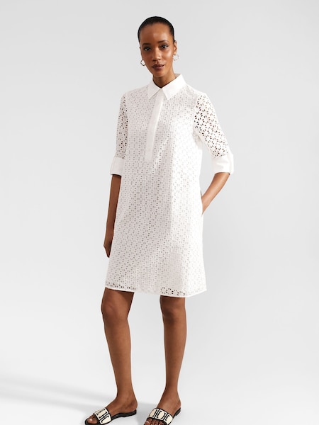 Hobbs White Marciella Dress (E53476) | €178
