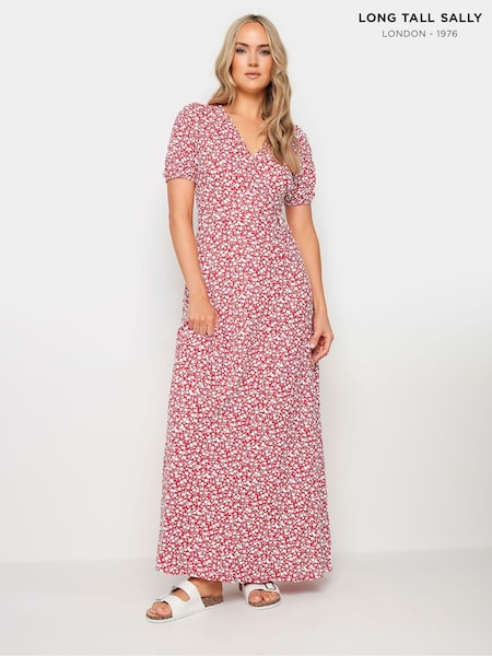 Long Tall Sally Red Ditsy Wrap Maxi Dress (E53511) | €51