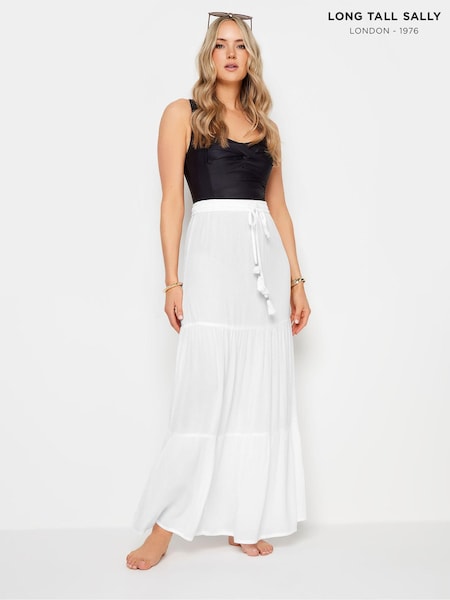 Long Tall Sally White Tiered Maxi Skirt (E53519) | €23