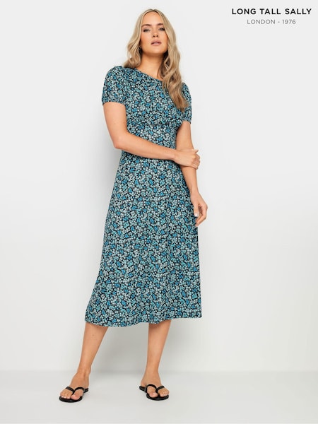 Long Tall Sally Ditsy Puff Sleeve Tea Midi Dress (E53545) | 261 LEI