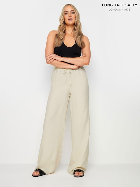 Long Tall Sally Pink Textured Wide Leg Trousers (E53557) | €52