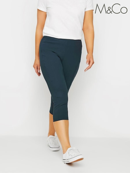 M&Co Blue Cropped Bengaline Trousers (E53565) | €38