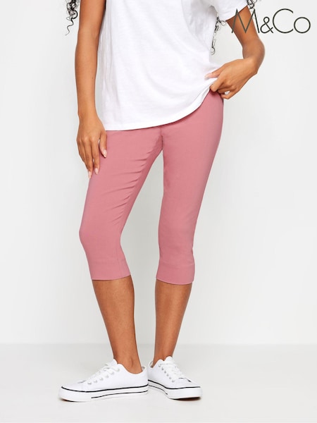 M&Co Pink Petite Cropped Bengaline Trousers (E53585) | €16