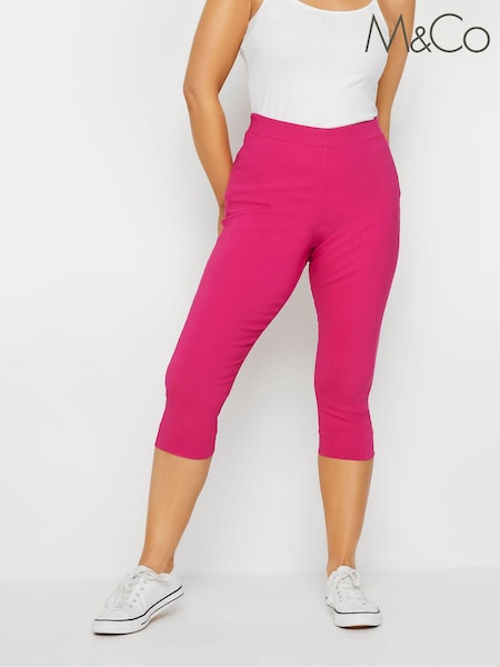M&Co Pink Cropped Bengaline Trousers (E53592) | AED75