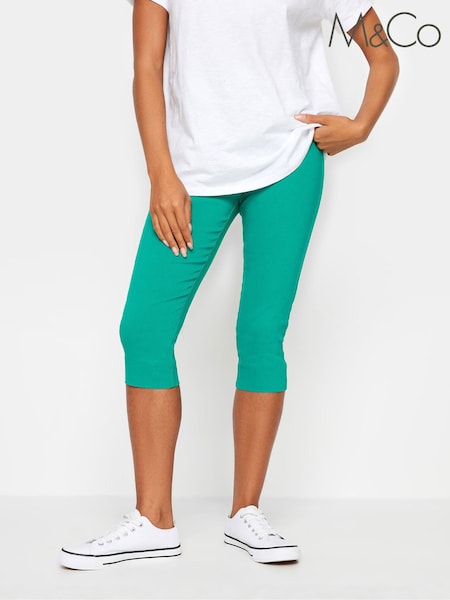 M&Co Green Petite Cropped Bengaline Trousers (E53604) | €40
