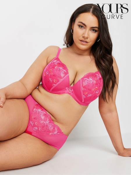 Yours Curve Floral Padded Plunge Bra (E53629) | €46