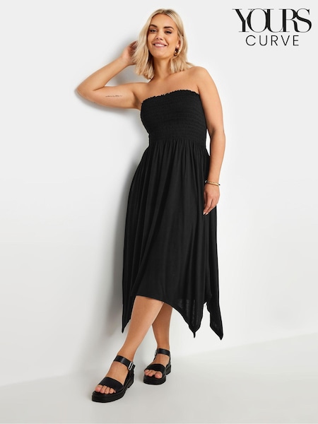 Yours Curve Black Shir Bandeau Midi Dress (E53658) | €35