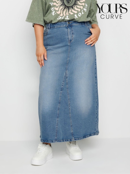 Yours Curve Denim Maxi Skirt (E53699) | ‏196‏₪