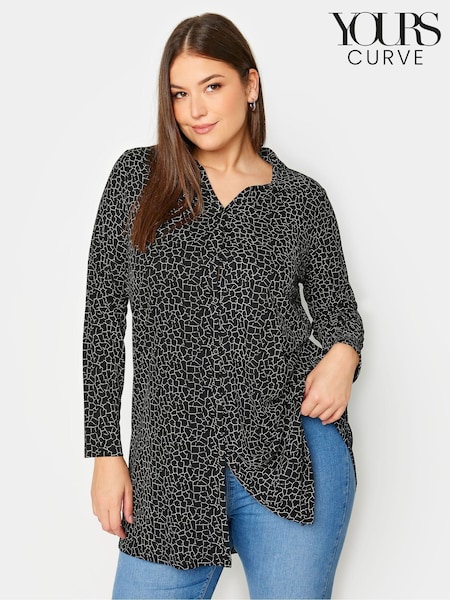 Yours Curve Black Abstract Print Shirt (E53718) | €13