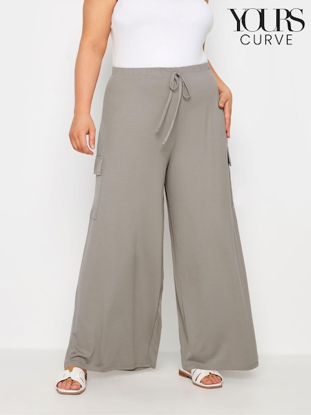 Natural - Pantaloni largi cargo Yours Curve Jerseu (E53739) | 201 LEI