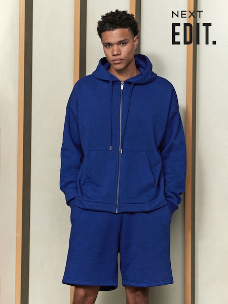 Cobalt Blue EDIT Zip Up Hoodie (E53895) | $50