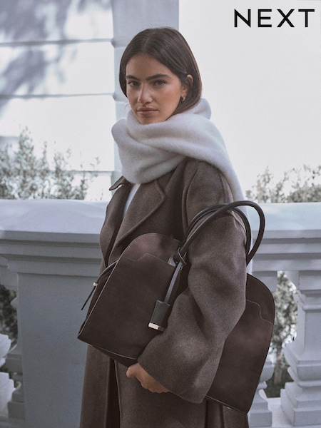 Chocolate Brown Leather Premium Grab Bag (E53919) | AED629