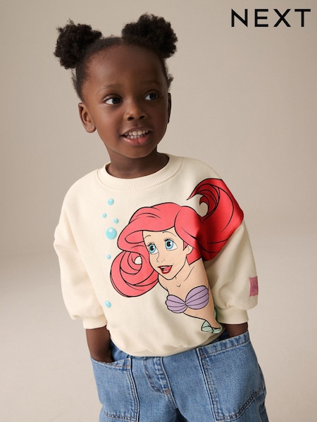 Cream Disney Little Mermaid Ariel Crew Sweatshirt (3mths-7yrs) (E53938) | €20 - €23