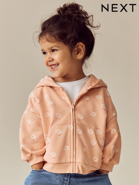 Peach Ditsy Print Hoodie (3mths-7yrs) (E53970) | €17 - €19