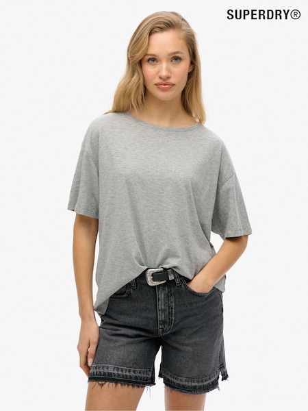 Superdry Smoke Grey Marl Studios Dropped Shoulder T-Shirt (E54020) | AZN 50