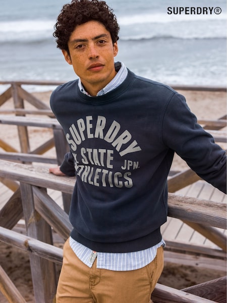 Superdry Blue Athletic Essential Loose Fit Hoodie (E54027) | R$ 495