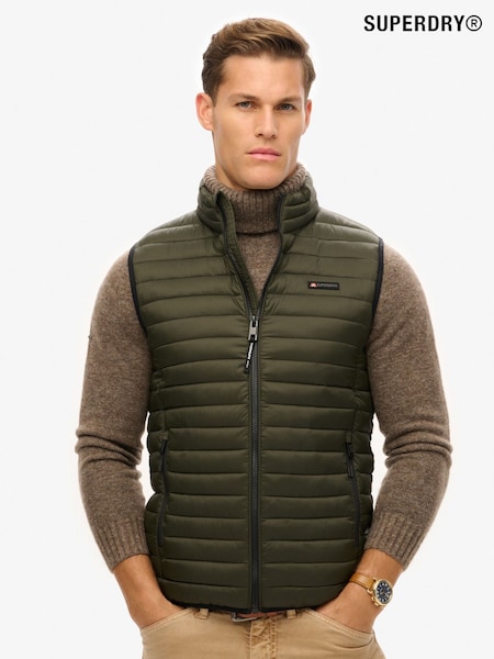 Superdry Olive Green Fuji Lite Slim Fit Gilet (E54043) | 185 QAR