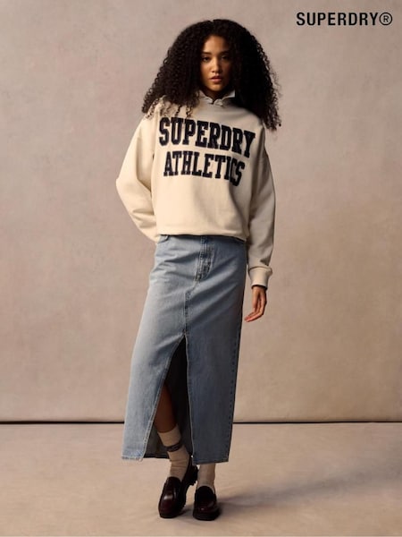 Superdry Blue Denim Split Maxi 100% Cotton Skirt (E54061) | €94