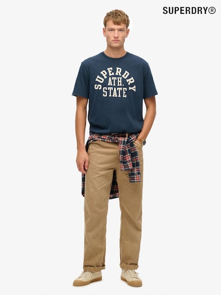 Superdry Blue Athletic Essential Relaxed T-Shirt (E54063) | €46