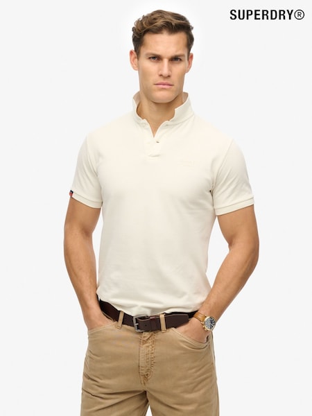 Superdry Destroy Chalk White Vint Destroy 100% Cotton Polo Shirt (E54064) | €53