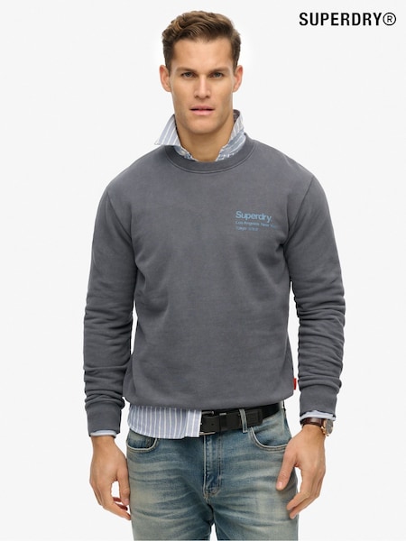 Superdry Grey Light Coro Logo City Crew Neck Sweatshirt (E54071) | €80