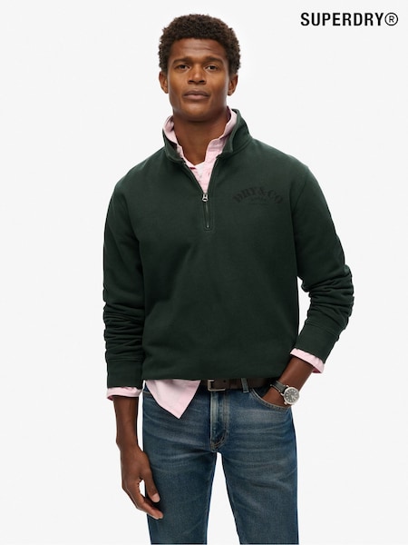 Superdry Forest Green Merchant Relaxed Quarter Zip Sweatshirt (E54075) | R$ 545