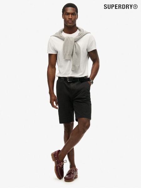 Superdry Washed Black Vintage International Slim Fit Chino Shorts (E54104) | €68
