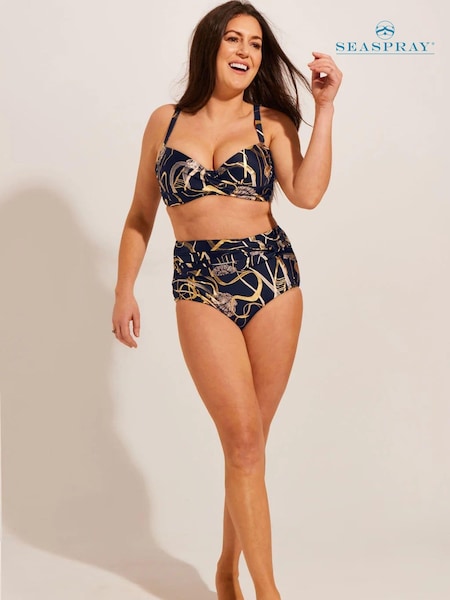 Seaspray Navy Laguna Loretta Shell Foil Bikini Top (E54241) | €73