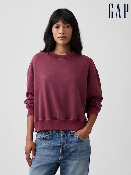 Καφετί - Gap Vintagesoft Oversized Split-hem Sweatshirt
