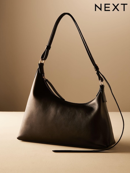 Black Leather and Premium Aysmmetric Shoulder Bag (E54310) | €81