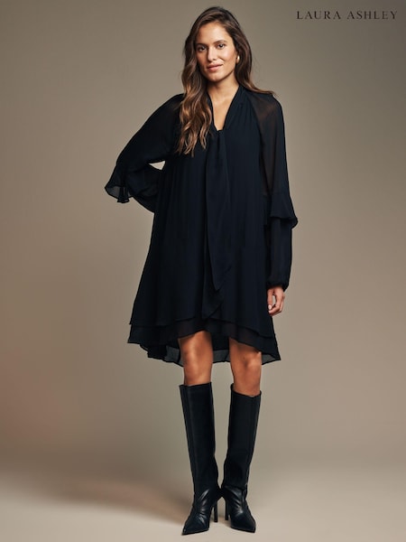 Laura Ashley Chiffon Ruffle Dress (E54378) | 308 LEI