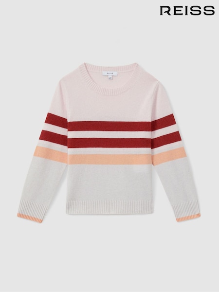 Rosa - Reiss Audrey Wool Blend Striped Crew Neck Jumper (E54491) | 60 €