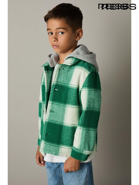 Reiss Mcfadden Wool-Blend Checked-Twill Overshirt (E54498) | ‏403 د.إ.‏