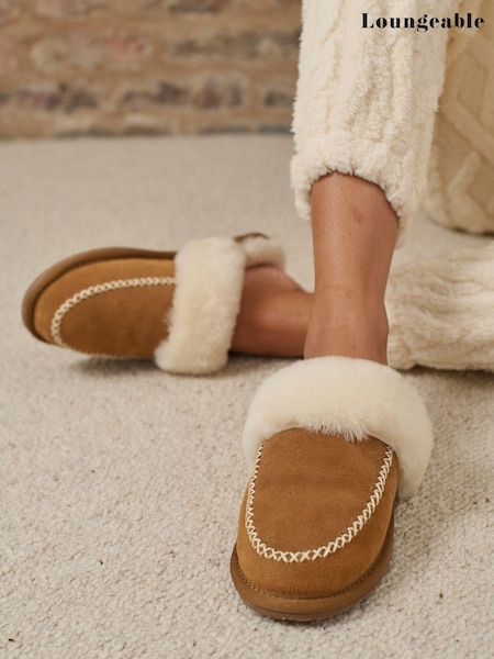 Loungeable Sheepskin Whipstitch Mules (E54698) | 35 €