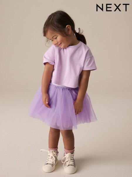 סגול עדין - T-shirt And Skirt Set (3mths-7yrs) (E54797) | ‏50‏₪ - ‏67‏ ₪