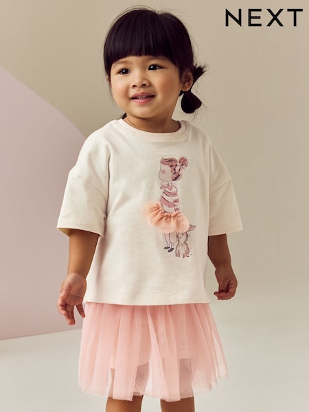 Pink/White Short Sleeve Top And Skirt Set (3mths-7yrs) (E54799) | €22 - €28